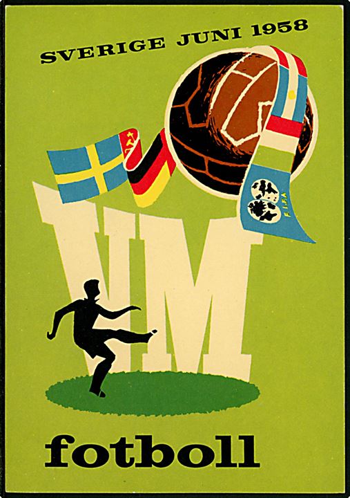 Sverige. Fodbold VM 1958. Særkort fra indvielsen af Ullevi stadion i Göteborg d. 29.5.1958.