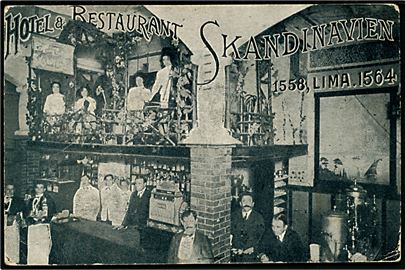 Udvandring: Hotel & Restaurant Skandinavien i Buenos Aires, Argentina. Sendt til danmark 1923.
