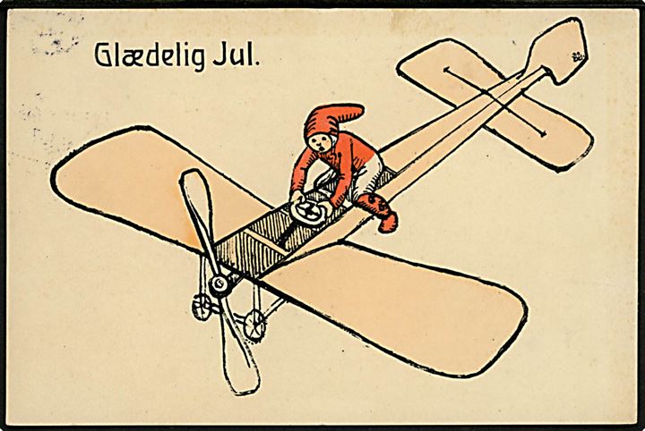 Nisse flyver på en Flyvemaskine. Ernst Larsen no. ?.