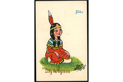 Walt Disney. Tiger Lily fra Peter Pan. Fransk reklamekort fra 50'erne, for Tobler chokolade. Georges Lang, Paris u/no.