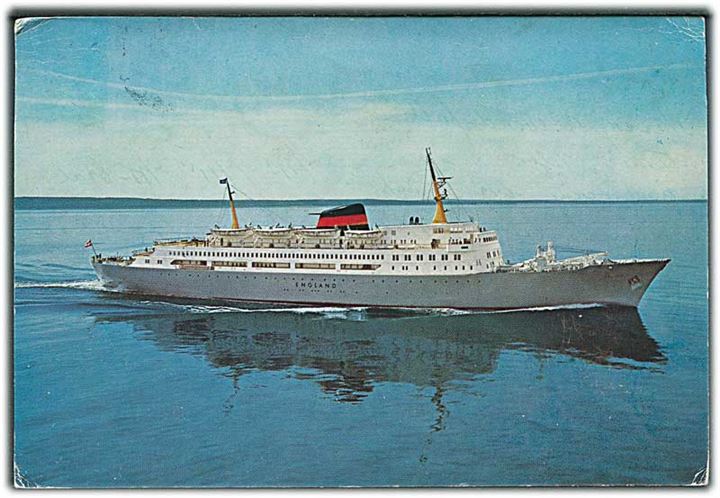50 øre Fr. IX på brevkort (DFDS M/S England) annulleret med engelsk skibsstempel Paquebot London d. 19.5.1967 til England.
