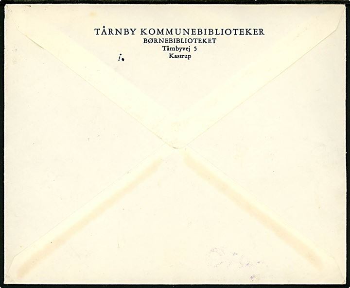 Ufrankeret brev fra Tårnby Kommunebiblioteker stemplet København d. 11.2.1969 til Kastrup. Udtakseret i porto med 60 øre Fr. IX (2) stemplet PORTO AT BETALE.