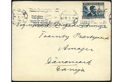 60 c. Republik single på fortrykt kuvert fra den danske legation i Kaunas d. 18.10.1939 til Tårnby, Danmark.