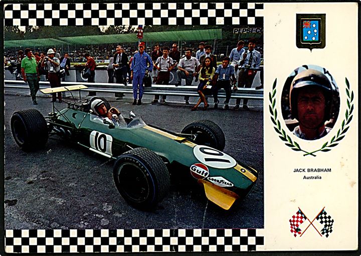 Racerkører Jack Brabham, Australien. Vinder af Formel 1-mesterskabet i 1959, 1960 og 1966.