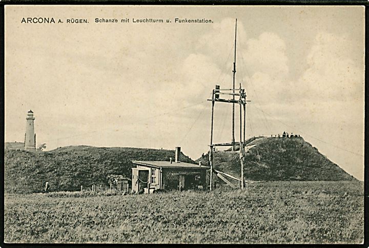 Tyskland, Rügen, Arcona med fyrtårn og radiostation. 