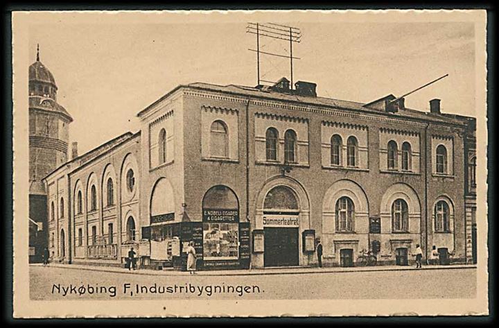 Industribygningen med Sommerteatret i Nykøbing Falster. V. Kristoffersens Boghandel u/no.