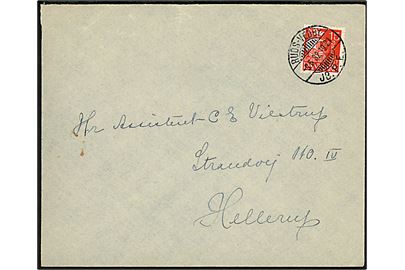 15 øre Karavel på brev annulleret med brotype Ic Ruds-Vedby JB.P.E. d. 9.6.1932 til Hellerup.