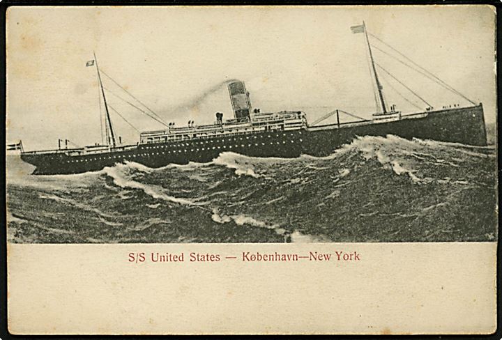 United States, S/S, Skandinavien Amerika Linie på ruten København - New York. Alex Vincents Kunstforlag no. 682.