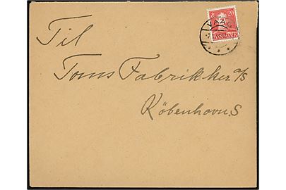 20 øre Chr. X på brev annulleret Vaag d. 2.5.1946 til København.
