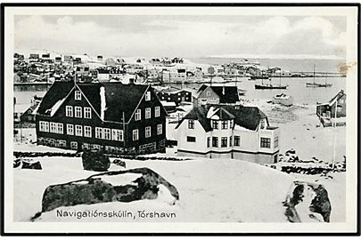 Thorshavn, Navigationsskolen i sne. Stenders no. 65569.