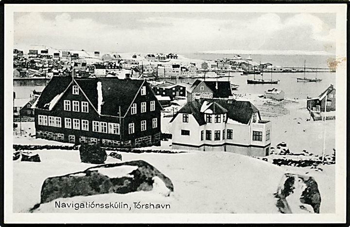 Thorshavn, Navigationsskolen i sne. Stenders no. 65569.