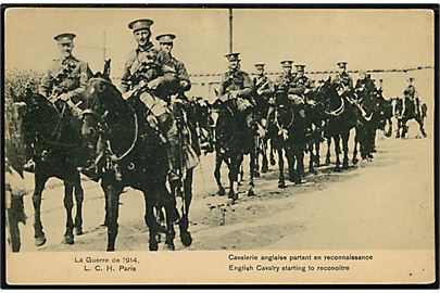 I. verdenskrig. Engelsk kavaleri i gang med rekognoscering. 