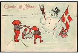 Ludvig Møgelgaard: Nisser og snemand holder fest. Alex Vincents Kunstforlag no. 314/4.
