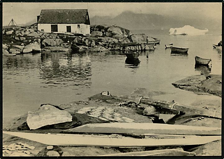 Sukkertoppen (Napassoq). Parti fra. Fotokort Den Kongelige Grønlandske Handel - L.L.J. u/no. 