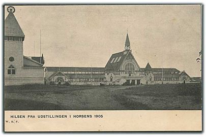 Hilsen fra udstillingen i Horsens 1905. Warburgs Kunstforlag u/no.