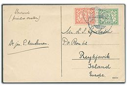Ned. Ostindien. 2½ c. Ciffer (2) på tryksag fra Bandoeng d. 31.3.1921 til Reykjavik, Island. God destination.