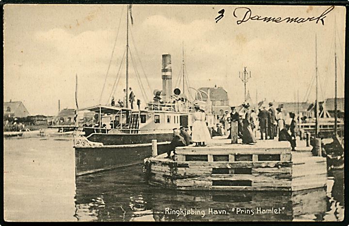 Ringkøbing havn med Prins Hamlet. N.P. Holms no. 28126. 