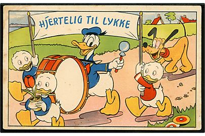 Walt Disney: Anders And med ungerne og Pluto. Hjertelig tillykke. Elmo u/no.