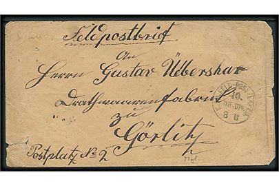 Tysk-Franske Krig. Ufrankeret feltpostbrev stemplet K.PR.FELD-POST-EXPED. 10. INF. DIV. d. 8.11.1870 til Görlitz. Fra soldat i 1. Westpreußisches Grenadier Regiment no. 6.