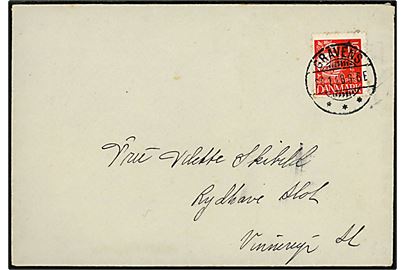 15 øre Karavel på brev annulleret med brotype Ia Gravens d. 29.1.1928 til Rydhave slot pr. Vinderup St.