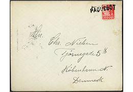 15 øre Karavel på brev fra sømand ombord på J. Lauritzen skibet S/S Anna annulleret med portugisisk skibsstempel PAQUEBOT og på bagsiden sidestemplet Lisboa d. 8.3.1939 til København, Danmark. 