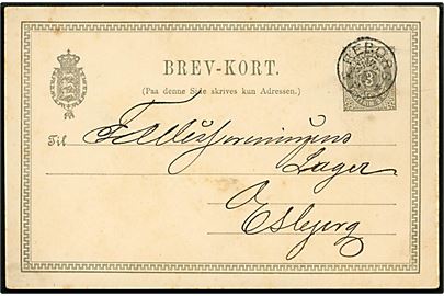 3 øre lokalt helsagsbrevkort dateret d. 5.4.1904 annulleret med stjernestempel TJÆREBORG til Esbjerg.