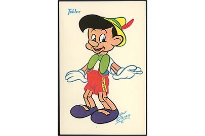 Walt Disney. Pinocchio. Fransk reklamekort fra 50erne for “Tobler” chokolade. Georges Lang, Paris u/no.