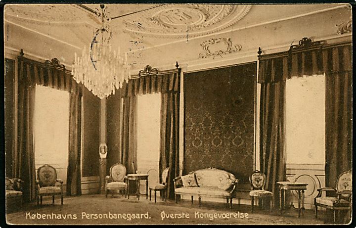 Købh., Personbanegaarden med det øverste Kongeværelse. Alex Vincents Kunstforlag no. 162.