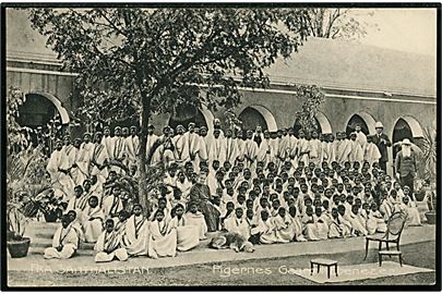 Santalistan Missionen i Nord Indien: Pigernes Gaard i Ebenezer. No. 7971. Med 5 øre Chr. IX og 2 stk julemærker 1906, annulleret Præstø d. 22.12.1906 til Stege. 