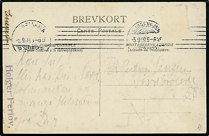Dr. Frederick A. Cook modtages i København d. 4. sept. 1909 efter at have nået Nordpolen. H. Ferlov. Anvendt allerede d. 5.9.1909.