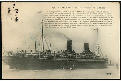 La Savoie, S/S, Compagnie Générale Transatlantique i Le Havre.