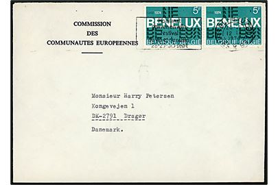 5 fr. Benelux udg. i parstykke på fortrykt kuvert fra Commission des Communautes Europeennes (= Europa-Kommissionen) i Bruxelles d. 12.9.1974 til Dragør, Danmark.