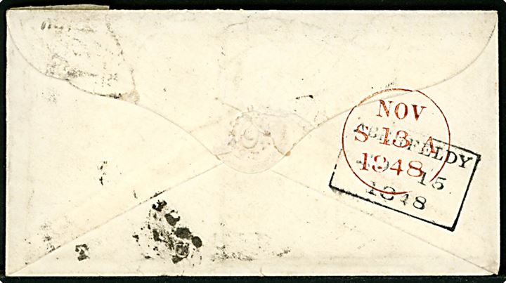 1d Victoria på brev annulleret med skotsk nr.stempel 131 fra Edinburgh d. 13.11.1848 til Aberfeldy. Ank.stemplet på bagsiden d. 15.11.1848.
