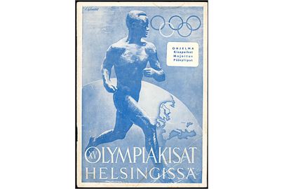 XV Olympiske lege i Helsingfors 1952. 34 sider illustreret officielt program. 
