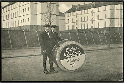 Købh., Hele Europa rundt - København 8.3.1914. Th. Kromann & E. Petersen u/no.