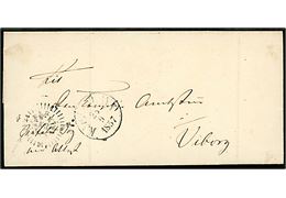 1857. Ufrankeret brev mærket Befalet Sag med Attest med kompasstempel og antiqua Kjøbenhavn d. 25.9.1857 til Viborg.