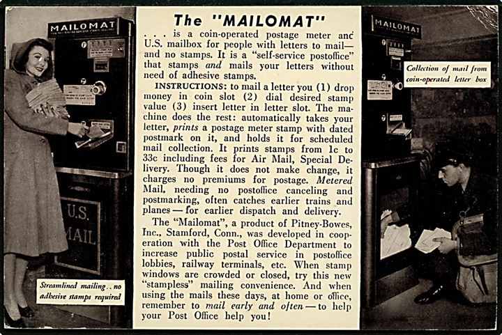 1 cent Pitney Bowes Mailomat FDC-kort fra Los Angeles d. 23.6.1948.