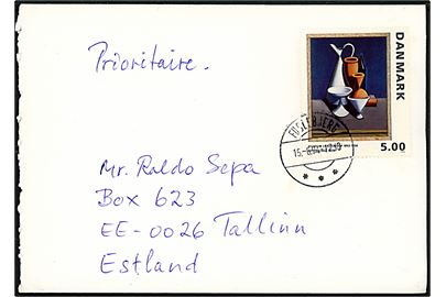 5 kr. Lundstrøm Kunst udg. på brev fra Fuglebjerg d. 15.6.1994 til Tallinn, Estland.