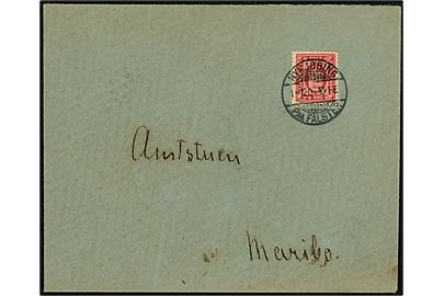 8 øre Tjenestemærke vm. II på brev fra Nykjøbing paa Falster d. 1.12.1901 til Maribo.