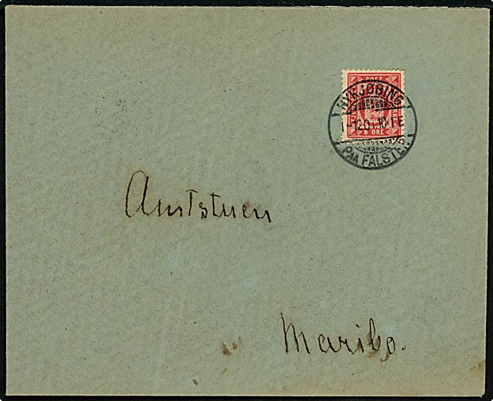 8 øre Tjenestemærke vm. II på brev fra Nykjøbing paa Falster d. 1.12.1901 til Maribo.