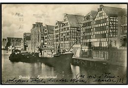 Edith Bösselmann, S/S, tysk fragtskib i Danzig. Frankeret med 10 pfg. Viben i parstykke stemplet Danzig d. 24.10.1931 til Marstal.