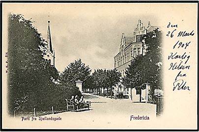 Fredericia, Sjællandsgade. Warburgs Kunstforlag no. 814.