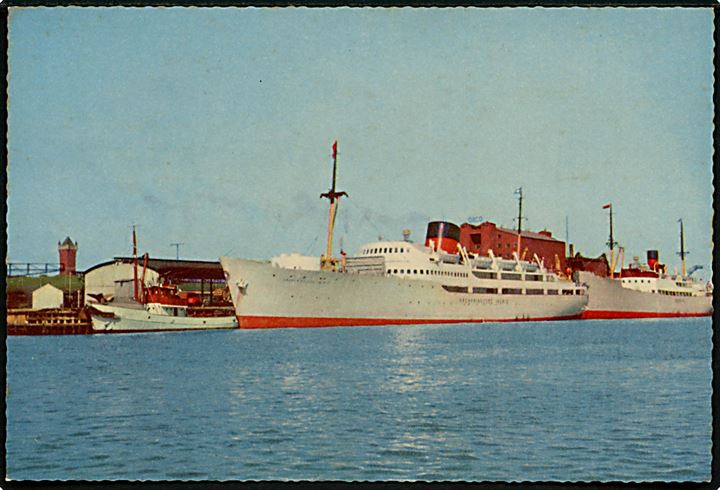 Esbjerg, Englandskaj med DFDS rutebåde - bl.a. Kronprinsesse Ingrid. Stenders no. 5601.