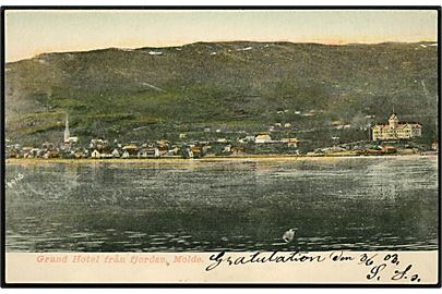 Molde, Grand Hotel set fra fjorden. O. E Kull no. 9466.
