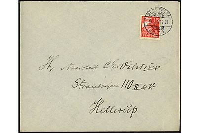 15 øre Karavel på brev annulleret med brotype Ic Ruds-Vedby JB.P.E. d. 19.9.1932 til Hellerup.