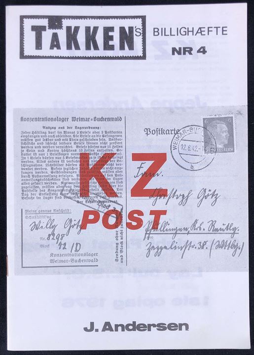 KZ Post af J. Andersen. 12 sider. Takkens Billighæfte nr. 4.