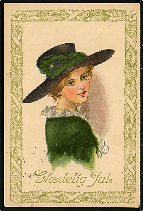 Helga Tesch: Dame med hat. A.C. no. 328-1-4.