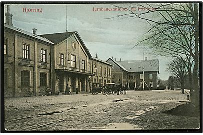 Hjørring. Jernbanestation og Posthus. W. & M. no. 422.