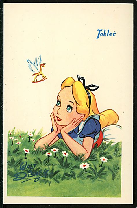 Walt Disney. Alice fra Alice i Eventyrland. Fransk reklame fra 50'erne for Tobler chokolade. Georges Lang, Paris u/no.