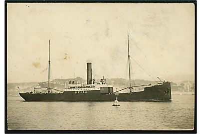 Beira, S/S, DFDS fragtskib. Fotokort anvendt fra Helsingør 1906. Lille hj.knæk.